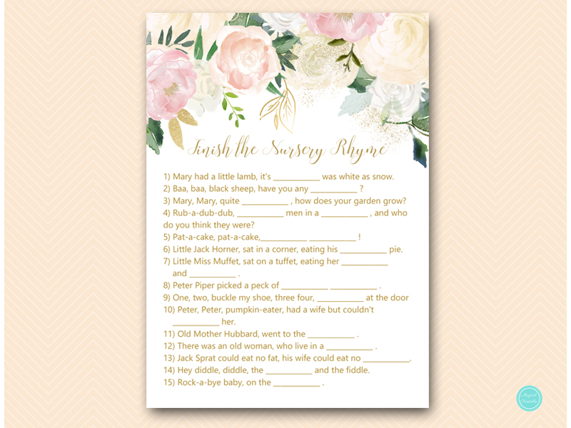 Pink Blush Floral Baby Shower Game Package – Printabell • Express