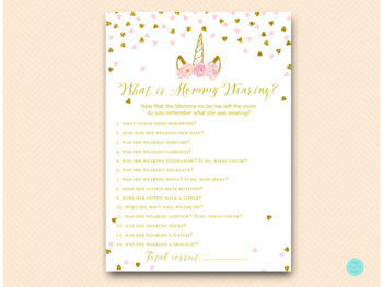 Pink and Gold Unicorn Baby Shower Games Package – Printabell • Express