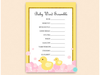 Pink Rubber Duck Baby Shower Games Package – Printabell • Express