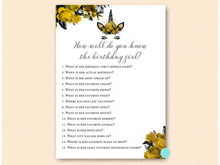 Gold unicorn birthday party games printabell express