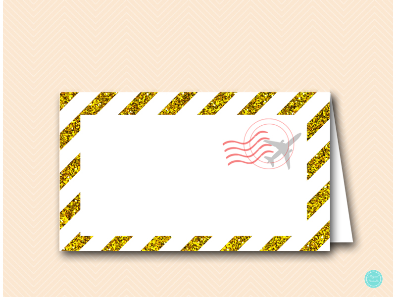 Gold Stripes Travel Themed Party Signs – Printabell • Express