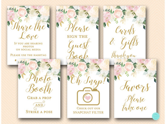 pink-blush-floral-bridal-shower-wedding-decoration-table-signs