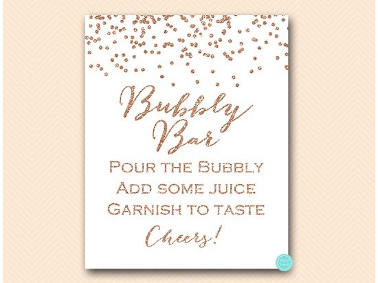 Rose Gold Mimosa Bar Sign