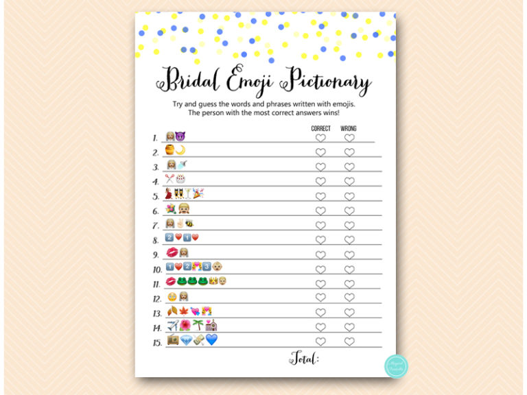 Yellow and Blue Bridal Shower Games – Printabell • Express