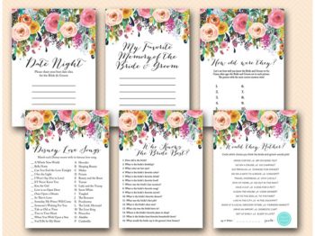 Garden Wedding Shower Game Package – Printabell • Express