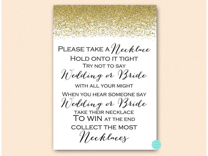 Gold Glitter Bridal Shower | Bachelorette Games – Printabell • Express