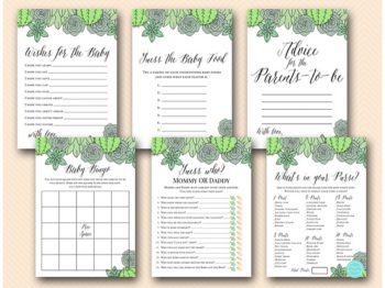 Succulent Baby Shower Games Bundle – Printabell • Express