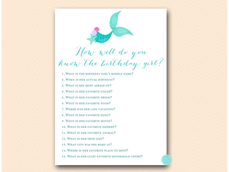 Mermaid Birthday Party Games – Printabell • Express