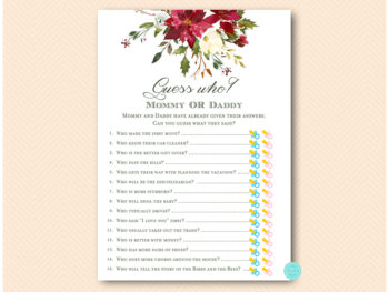 Red Flower Christmas Baby Shower Games – Printabell • Express