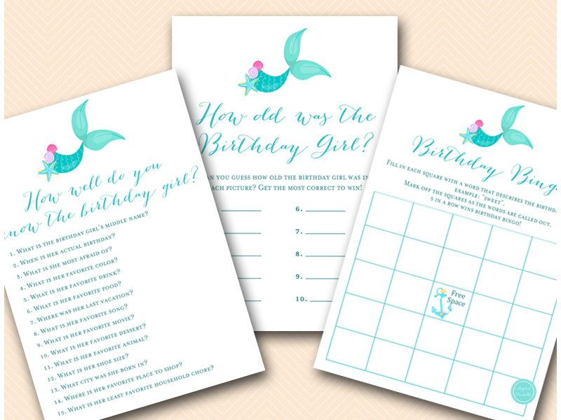 Mermaid Birthday Party Games – Printabell • Express