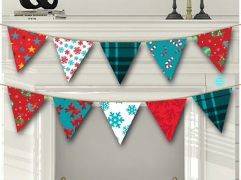 Red and Blue Teal Christmas Banner – Printabell • Express