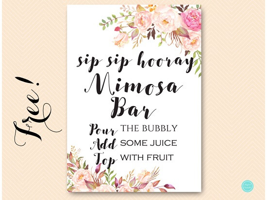 Free Printable Mimosa Bar Sign – FAKING IT FABULOUS