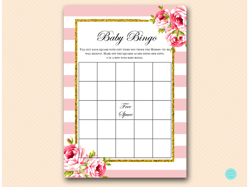 Pink and Gold Baby Shower Games Bundle – Pink Shabby Chic – Printabell ...