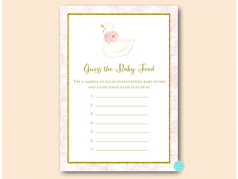 Pink & Gold Swan Baby Shower Games – Printabell • Express