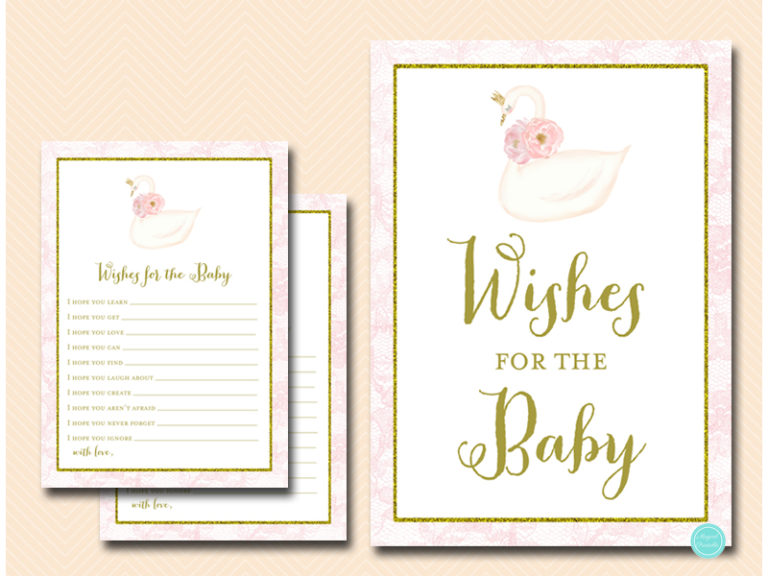 Pink & Gold Swan Baby Shower Games – Printabell • Express