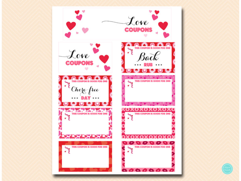 Printable Love Coupons for Him or Her – Printabell • Express