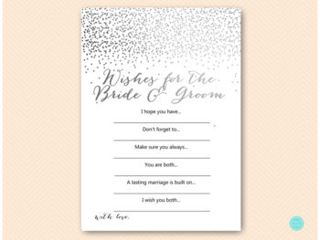 Silver Foil Wishes for the bride and groom card – Printabell • Express