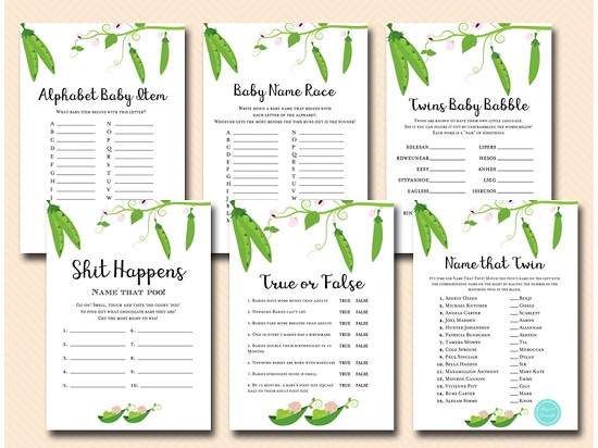 Twin Peas in a Pod Baby Shower Games –