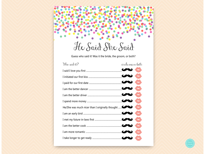 Sprinkled with Love Confetti Bridal Shower Games – Printabell • Express