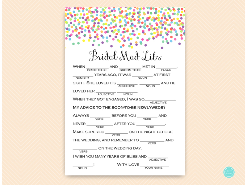 Sprinkled with Love Confetti Bridal Shower Games – Printabell • Express