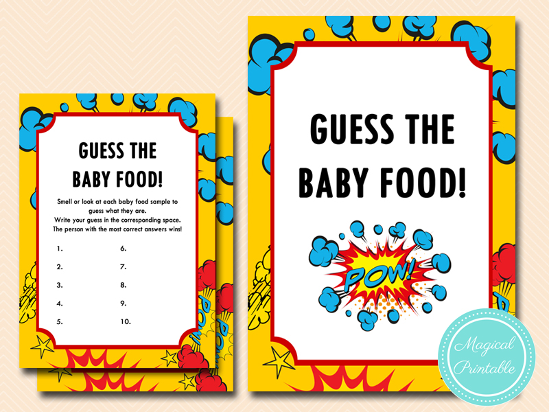 Superhero Baby Shower Games Pack – Printabell • Express