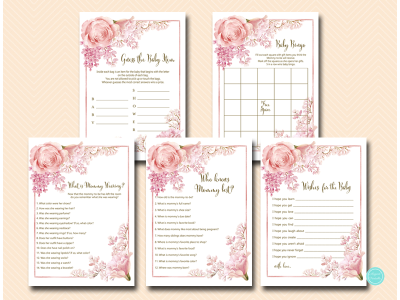 Pink Flower Garden Baby Shower Activities – Printabell • Express