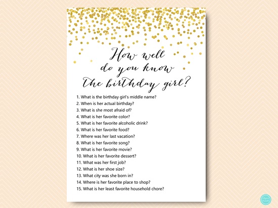 Gold Birthday Party Games – Printabell • Express