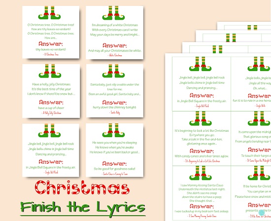 Christmas Carol Finish The Lyric Game – Printabell • Express