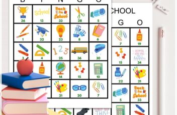 back to school bingo printable cards