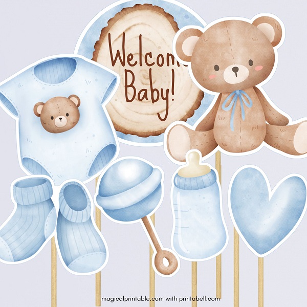baby blue teddy bear clip art