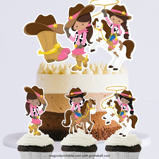 cowgirl cake topper