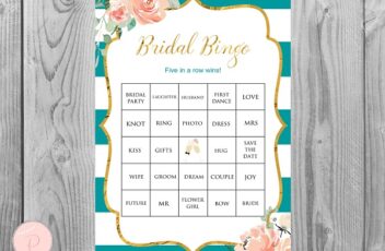 teal prefilled bridal shower cards