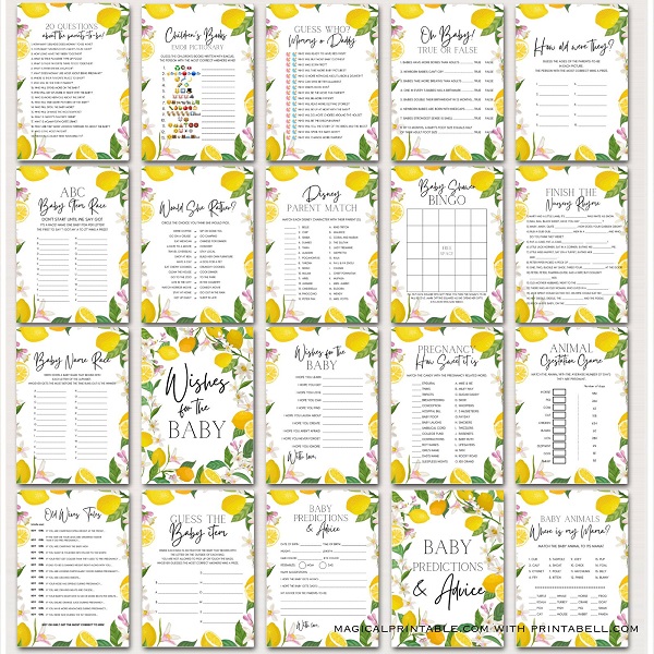 Lemon Baby Shower Games