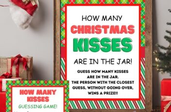 Christmas Kisses Guessing Game Printable