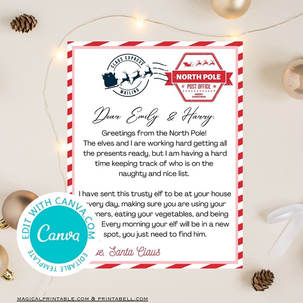 santa mail elf Arrival Announcement