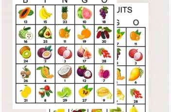 Tropical Fruits Bingo Cards
