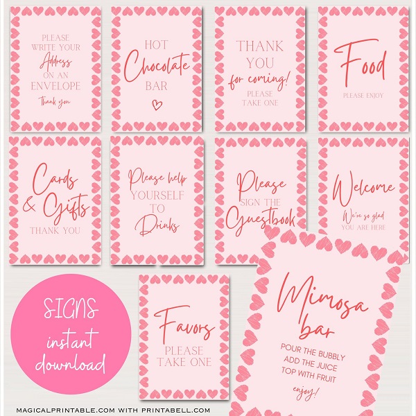 Valentines Baby Shower Signs