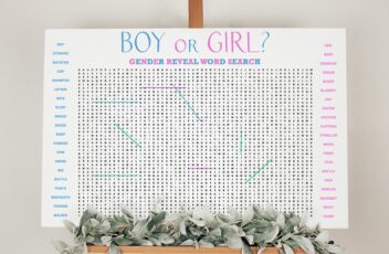 Gender Reveal Word Search Boy or Girl Reveal Word Search