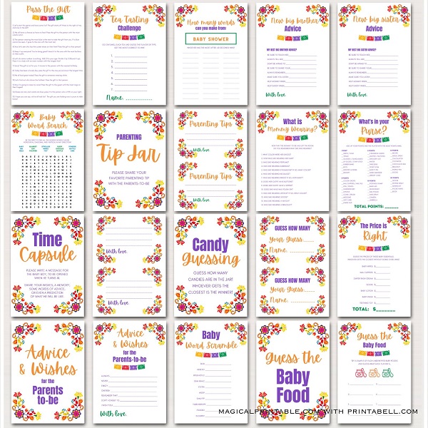 Cinco De Mayo Baby Shower Games printable