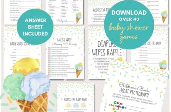 Ice Cream Sprinkle Baby Shower Games Bundle