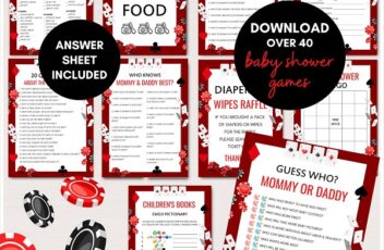 casino baby shower games - ace baby shower- full house baby shower