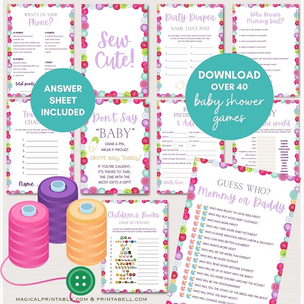 cute as a button baby shower games download