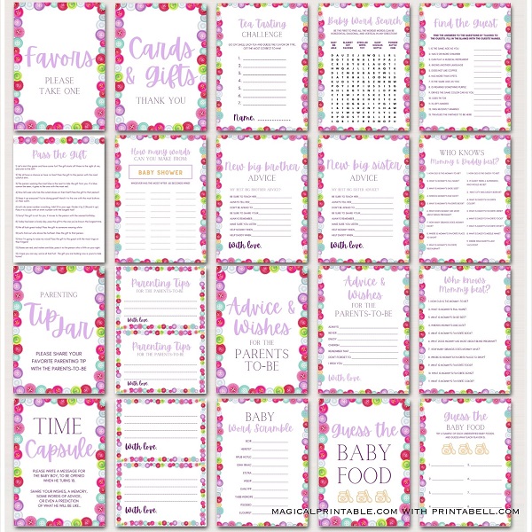 cute as a button baby shower games printable