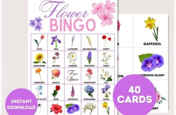 flower bingo cards springtime