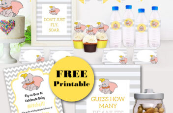 free dumbo themed baby shower party printable