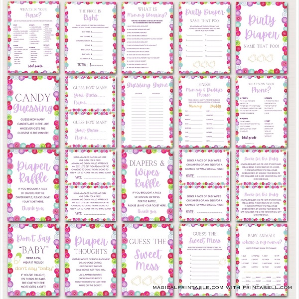 instant download cute as a button baby shower games