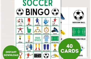 printable soccer themed bingo cards