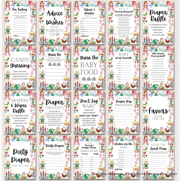 storybook baby shower games printable fairytale