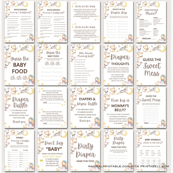 Lullaby Nursery Rhyme Baby Shower Games Bundle – Printabell • Express