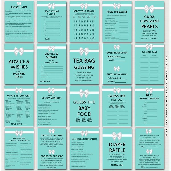 tiffany baby shower games printable